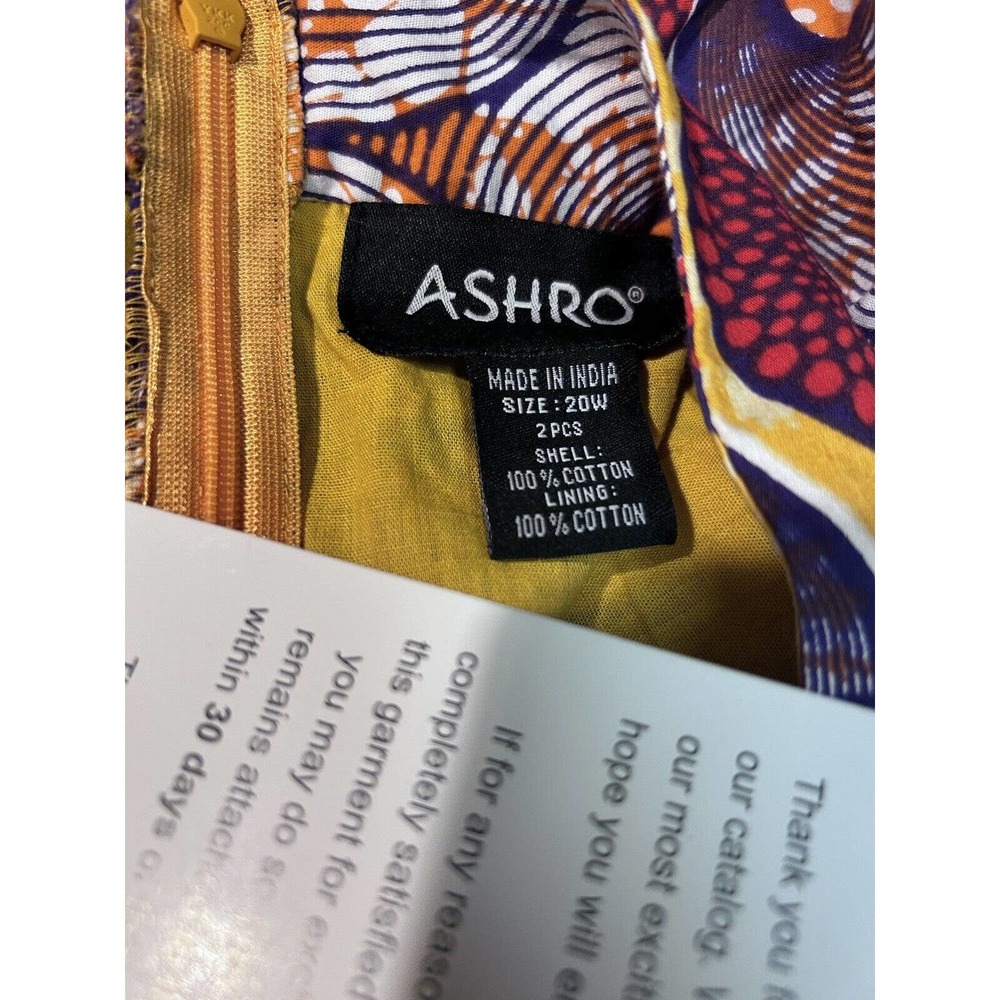 Ashro 100% Cotton African Print Double Peplum Wrap Ruffle Skirt Set Church Suit - Picture 13 of 16